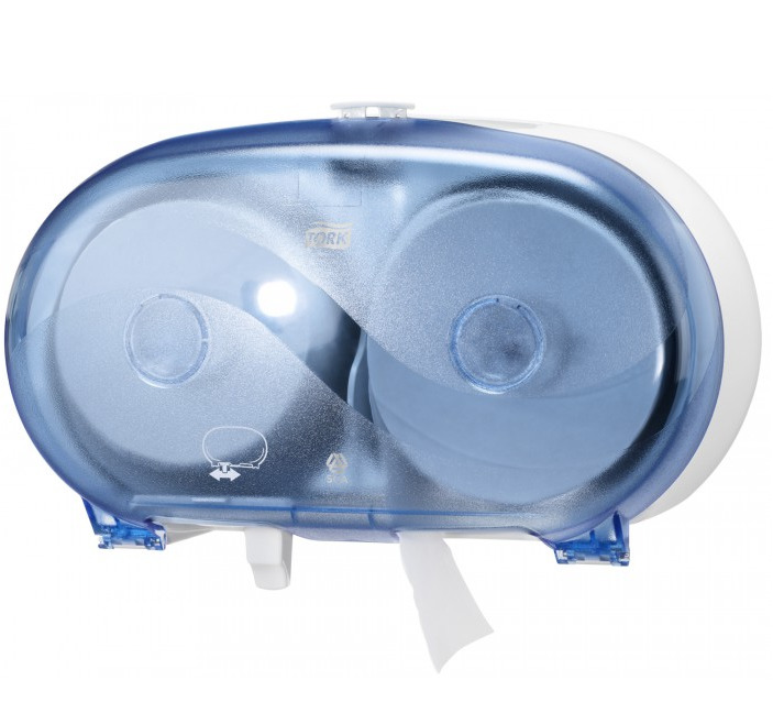 Toilettenpapier-Rollen-Spender für 2 Rollen | blau  | "Tork Doppelrollenspender Midi T7"