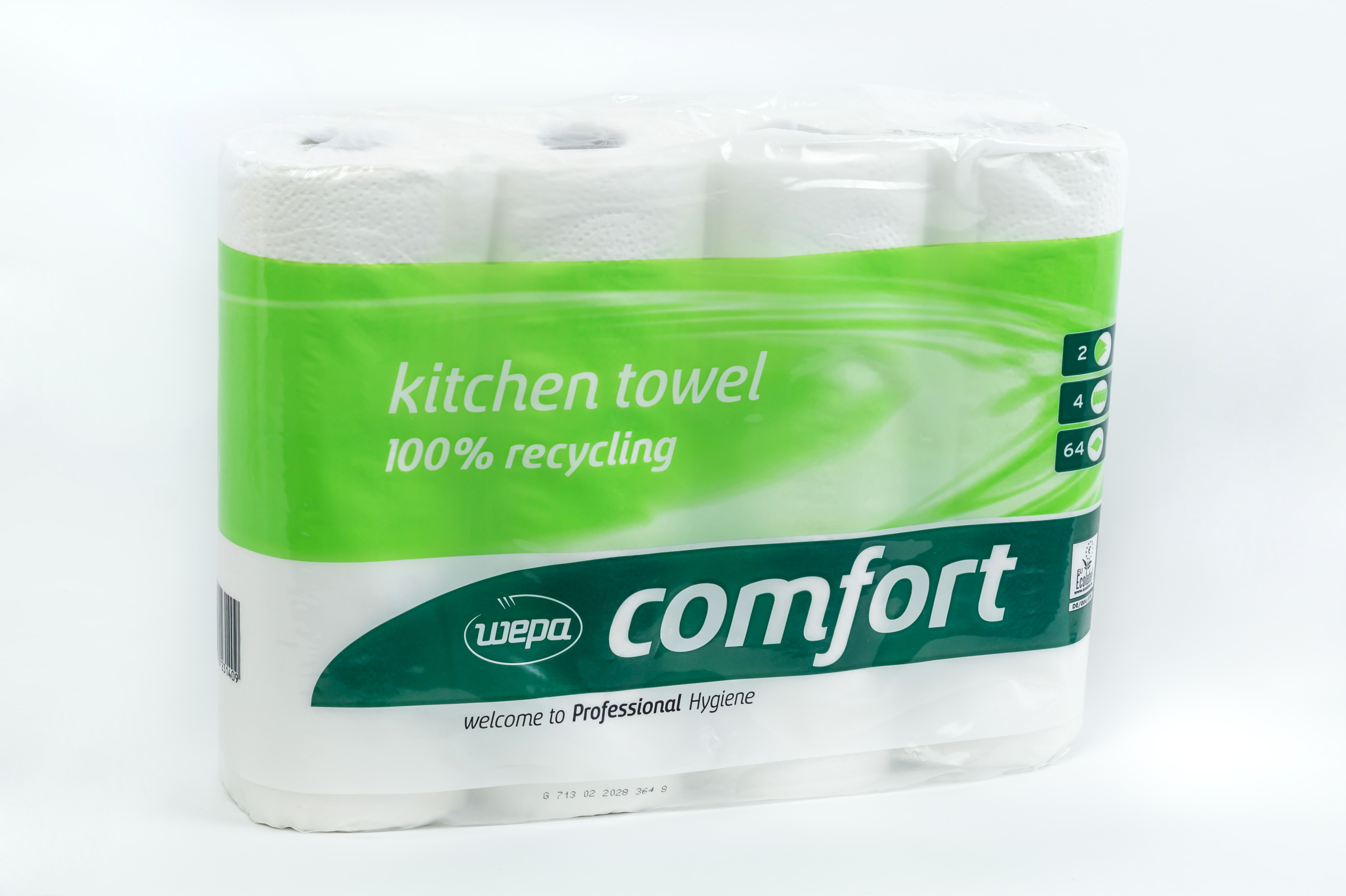 Küchentücher, Küchenrolle Wepa Comfort 2-lagig | 100% Recycling | 4 Rollen