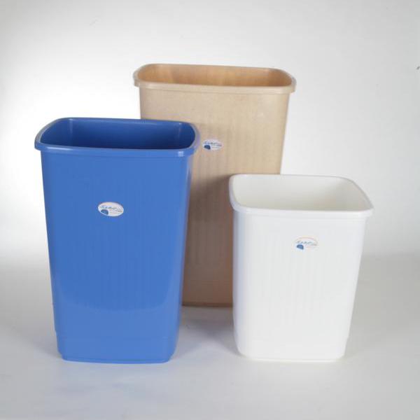 Abfallbehälter, Papierkorb 15 Liter, eckig, geschlossen | ohne Deckel, passender Schwingdeckel Artikel A70686
