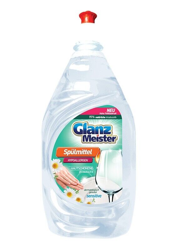 Glanzmeister Spülmittel hypoallergen hautschonend ph-neutral 1,2 Liter sensitive