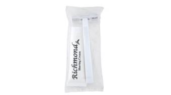 Sauvage Cosmetique Rasierset in Polybeutel | 100 Sets | Doppelklingenrasierer (ca. 10,5 cm) + 15 g Richmond Rasiercreme