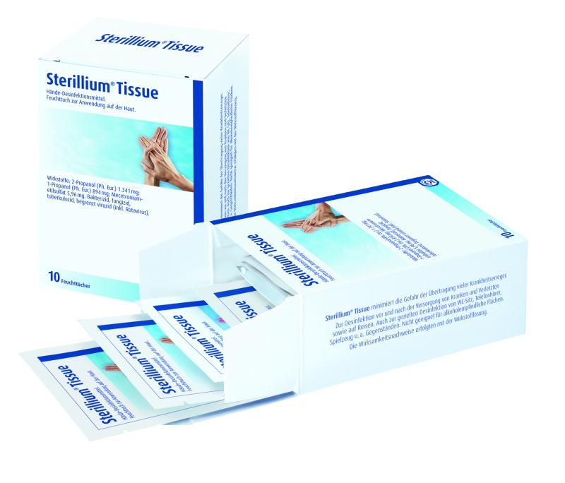 Sterillium® Tissue | 10 Tücher/Pack  | praktische Desinfektionstücher für Hände und alkoholbeständige Flächen