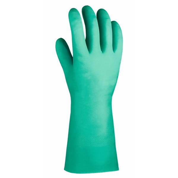 Chemikalienschutzhandschuhe aus Nitril, ca. 32 cm lang, grün | gemäß EN 388 und EN 374 - Kategorie 3, Größen: 7 - 10