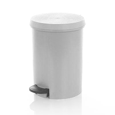 Abfallbehälter, Treteimer 12 Liter Kunststoff | weiß