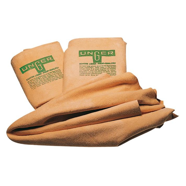 UNGER® Fensterleder 77 x 54 cm, Schafsleder | FS450 | Profileder ideal für die Glasreinigung