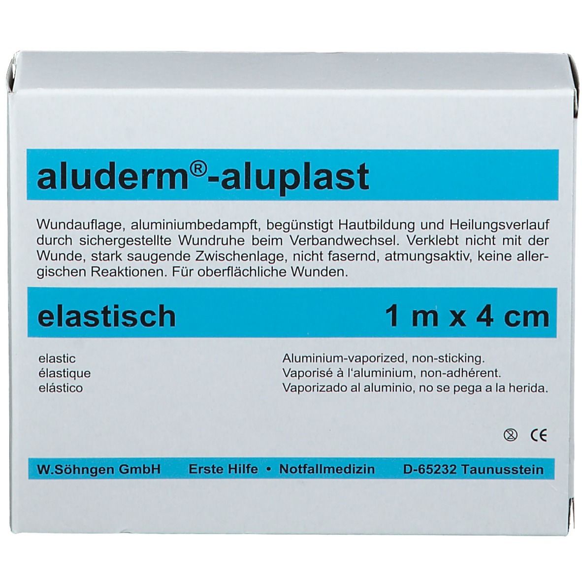 Söhngen® aluderm®-aluplast elastisches Pflaster | 1 m x 4 cm  