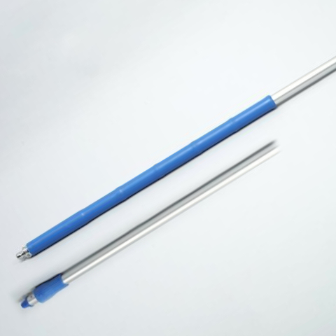 Ergonomischer Stiel Aluminium 1,50 m, Ø 32 mm, mit Wasserdurchlauf | blau | für System Außengewinde mit Innensechskant | Temperaturbeständigkeit: bis 120 °C