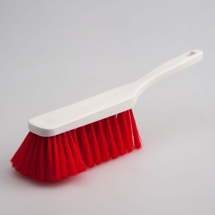 Hygiene - Handfeger 28 cm Borsten rot  | Körper: Kunststoff weiß, Borsten: Polyester PBT 0,25 rot