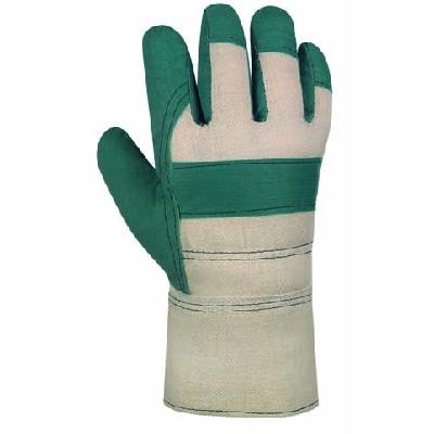 Arbeitschutzhandschuhe, Vinyl-Handschuhe, grün, imprägniert  | Größe 10 | weißer Drell