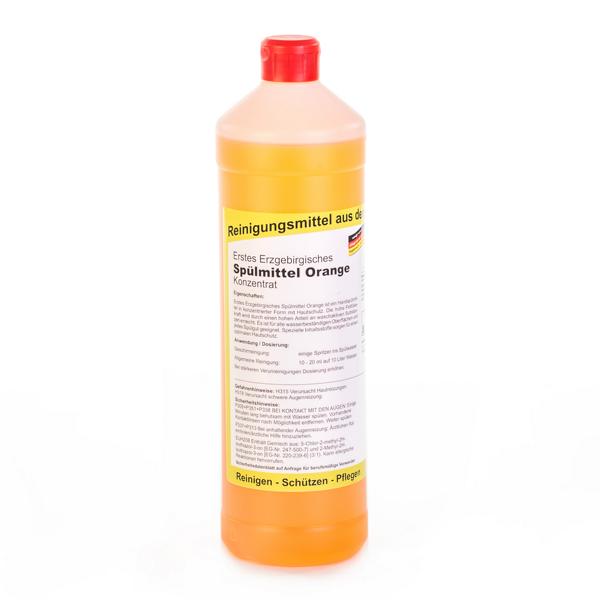 Erstes Erzgebirgisches Spülmittel Orange, Konzentrat | 1 Liter  | Handspülmittel mit Hautschutz