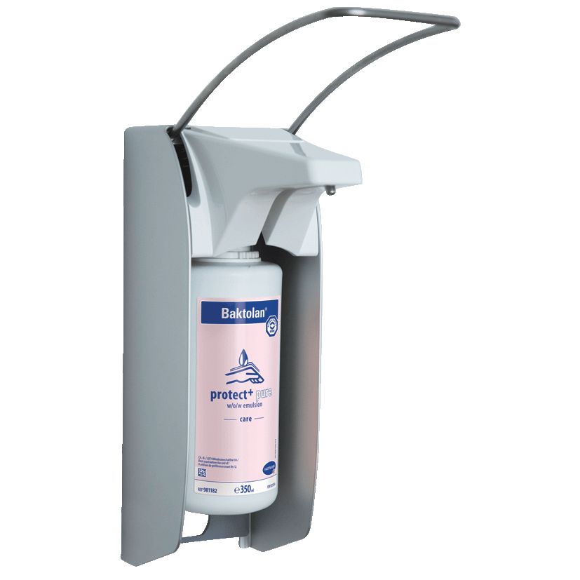 BODE Eurospender 1 plus für 1 Liter-Flaschen, langer Armhebel (225 mm tief) | Metall | zur Applikation von Hände-Desinfektion, Wasch- und Pflegelotion