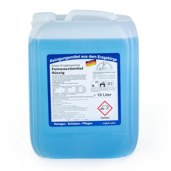 Erstes Erzgebirgisches Feinwaschmittel flüssig | 10 Liter  | hochkonzentriertes Feinwaschmittel für alle feinen Textilien, 30°C, 40°C, 60°C