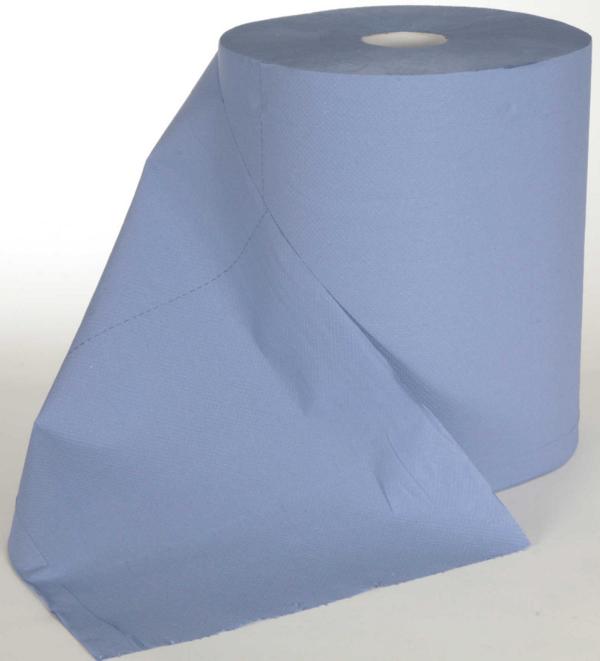 Papierhandtücher Putztuchrolle Außenabrollung 2-lagig, Zellstoff blau, perforiert, 1000 Blatt/Rolle | 2 Rollen  | passend für Spender 70318, 70319, 72213
