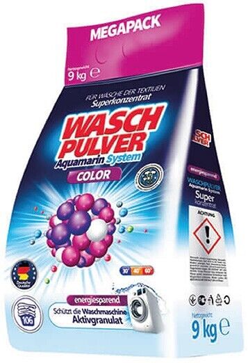 Waschpulver Aquamarin System Color 9kg Aktivgranulat 106 Wäschen