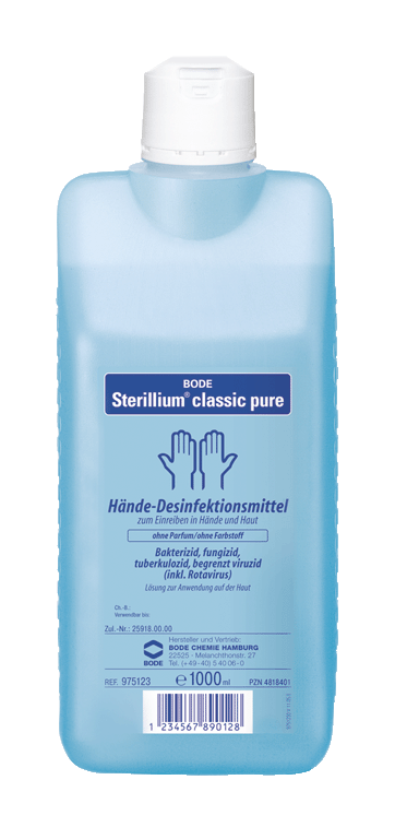 Sterillium® classic pure Händedesinfektion farbstoff- und parfümfrei | 1 Liter