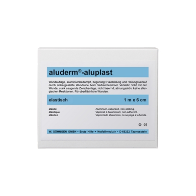 aluderm® -aluplast elastisch, 1 m x 6 cm | 10 Stück einzeln eingesiegelt  | Wundverbandpflaster in 10 cm Abschnitten