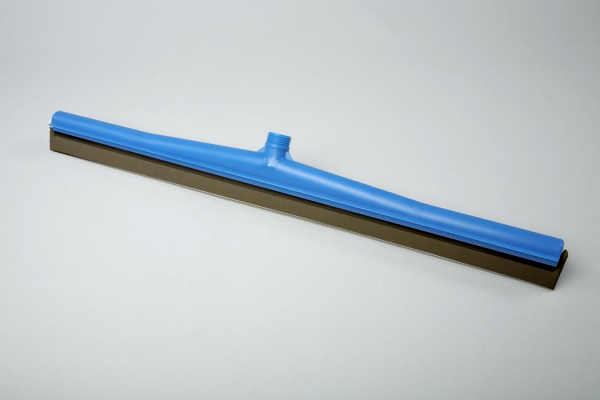 Hygiene-Wasserschieber/Bodenwische - Moosgummiwischer 60 cm | Kunststoffkörper blau, schwarzer Gummi, Außengewinde mit Innensechskant