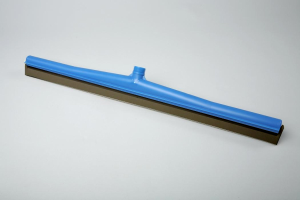 Hygiene-Wasserschieber/Bodenwische - Moosgummiwischer 60 cm | Kunststoffkörper blau, schwarzer Gummi, Außengewinde mit Innensechskant