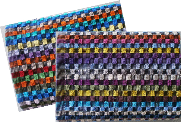 Grubenfrottierhandtuch Baumwolle, Karo-Muster bunt, 50 x 90 cm, /310g/m² | 100% Baumwolle, 60°C waschbar