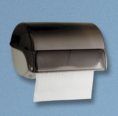 Rollenhandtuchspender "Allzweck" manueller Papiertransport | weiß/grau-transparent | für Papier-Rollenhandtücher Artikel 10028, 13024