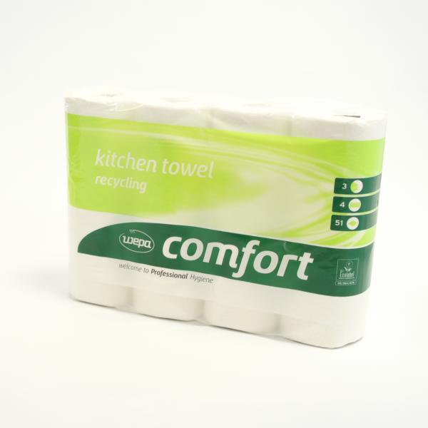 Küchentücher, Küchenrolle Wepa Comfort 3-lagig | 100% Recycling | 4 Rollen Küchentücher, Küchenrolle Wepa Comfort 3-lagig | 100% Recycling | 4 Rollen