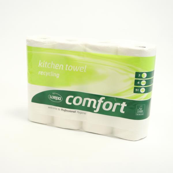 Küchentücher, Küchenrolle Wepa Comfort 3-lagig | 100% Recycling | 4 Rollen