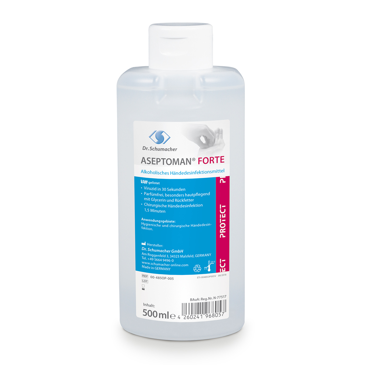 ASEPTOMAN® Forte Händedesinfektion | 500 ml | Spenderflasche | viruzid