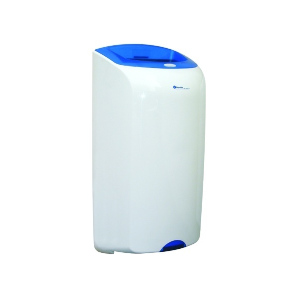 Abfallbehälter, Wandabfallbehälter "Merida Top" 40 Liter | weiß/blau